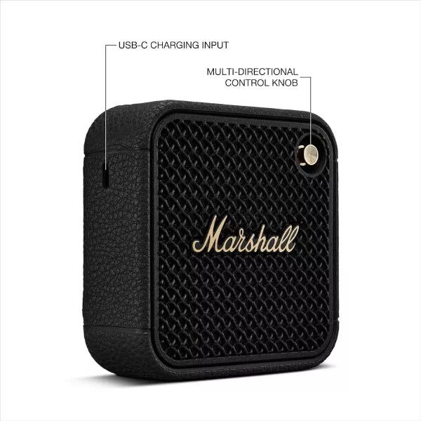 Marshall Willen II Portable Bluetooth Speaker (Black & Brass) – TechCure India