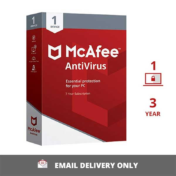 McAfee Antivirus 2024 | 1 Device, 3 Year | Antivirus Internet Security Software | Email Delivery – TechCure India
