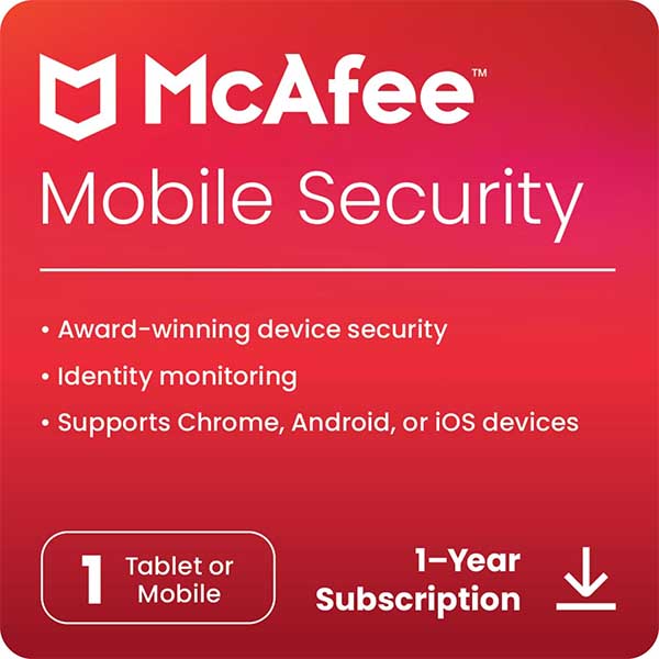 McAfee Mobile Security - 1 Device, 1 Year - Product Key (Email Delivery in 1 hours- No CD) – TechCure India
