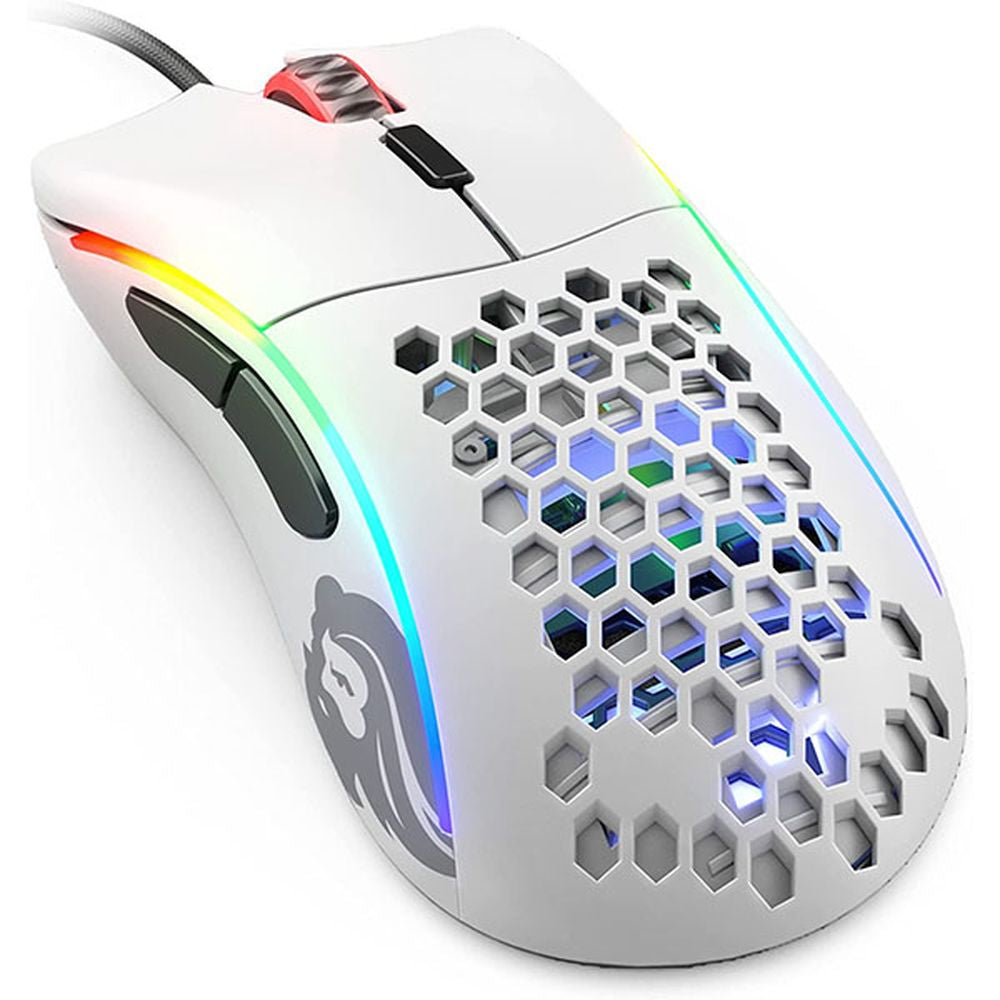 GLORIOUS Model D Minus Wired Ergonomic Gaming Mouse ( 12000DPI / 6 Macro Buttons ) ( Matte White ) - 2