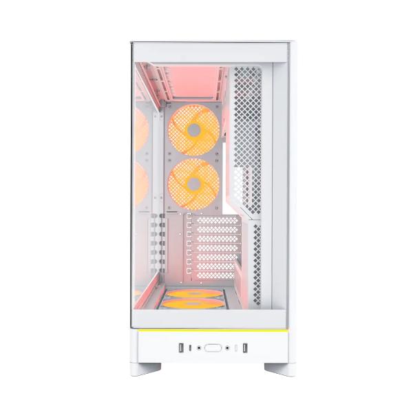 Montech HS02 PRO PC Mid-Tower ATX Tempered Glass ARGB (White) – TechCure India
