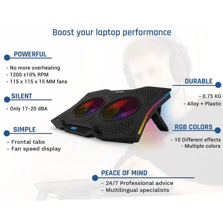 ANT ESPORTS NC280 RGB Gaming Notebook Cooler - 5