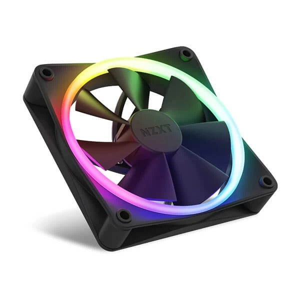 NZXT F120 RGB 120mm Black Cabinet Fan With RGB Controller (Triple Pack) – TechCure India