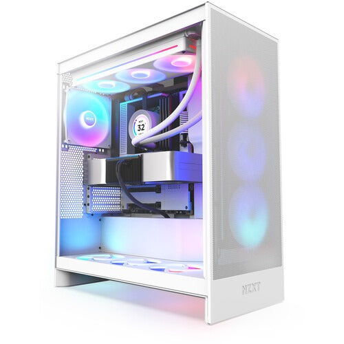 NZXT H7 Flow RGB (2024) ATX Mid Tower Airflow Cabinet (White) – TechCure India