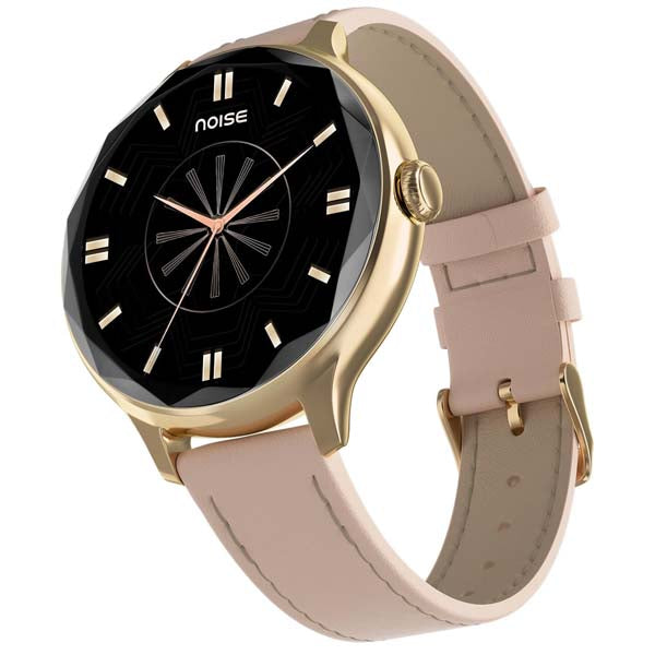 Noise Diva Smartwatch with Diamond Cut dial AMOLED Display Leather Strap 100+ Watch Faces, Female Cycle Tracker for Women (Rose Pink) – TechCure India