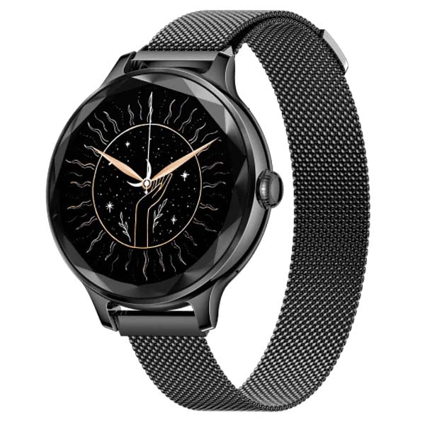 Noise Diva Smartwatch with Diamond Cut dial AMOLED Display Mesh Metal 100+ Watch Faces, Female Cycle Tracker for Women (Black Link) – TechCure India