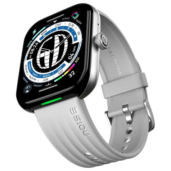 Noise Ultra 3 Luminary 1.96" AMOLED Display Premium Metallic Dial Smartwatch (Silver Grey) – TechCure India