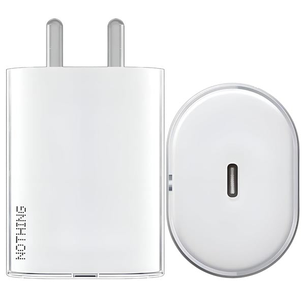 Nothing 45W USB C Fast Charger Adapter for CMF by Nothing CMF Phone 1/Nothing Phone 3a Pro/3a/2A/2a Plus/2/Buds, CMF 33w Power Charger for Mobile, 45 W Type C Charging Adaptor, Upto 50w Charge Support, White – TechCure India