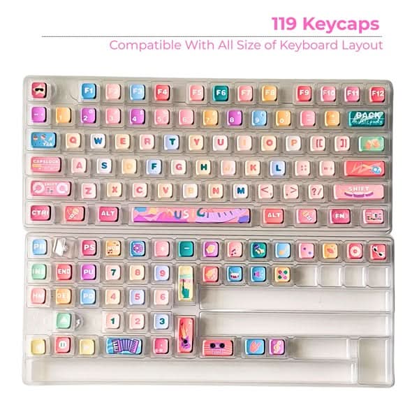 Aula Leobog PBT Pudding Keycaps 119 Qty Pudding keycaps Mixcolor (PdKMix) – TechCure India