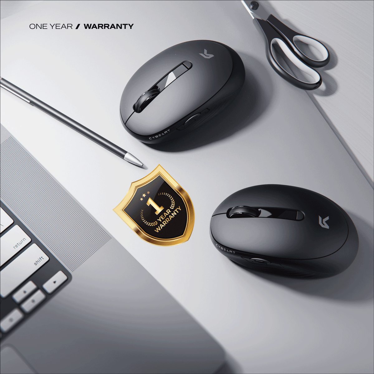 CYBEART Pocket Wireless Ergonomic productivity Mouse ( Black ) ( 2400DPI / 7 Macro Buttons ) – TechCure India