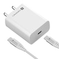 Portronics Adapto 25 Pro 25W Fast Charging Type C Adapter with Type C Charging Cable (White) – TechCure India
