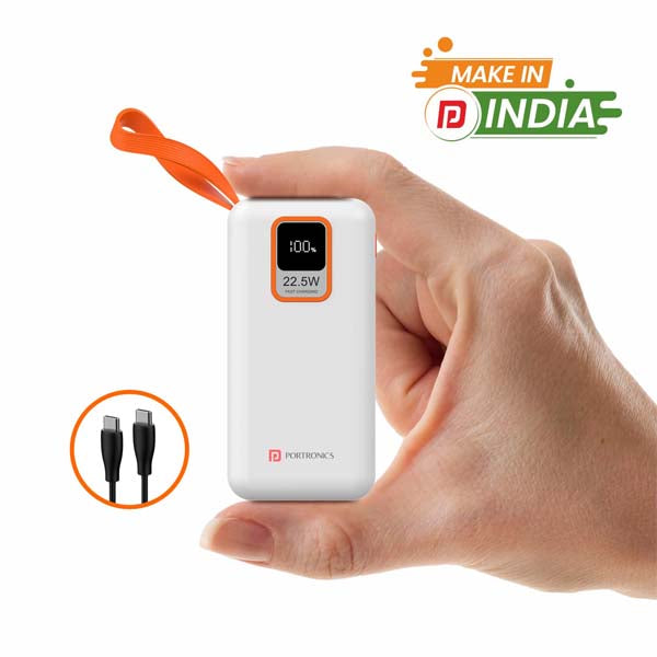 Portronics Ampbox 10K 10000 mAh Nano Power Bank (White) – TechCure India