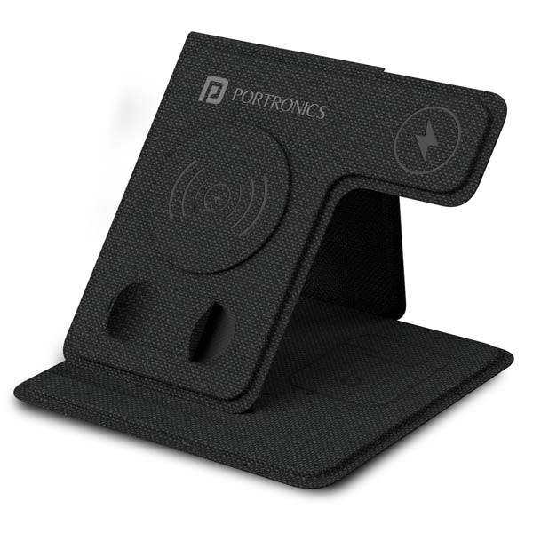 Portronics Freedom Fold 3 15W 3 in 1 Foldable MagSafe Compatible Wireless Charger – TechCure India