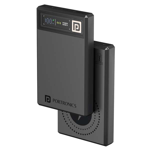 Portronics Luxcell MagClick 10k 10000 mAh 15W Magnetic Wireless Fast Charging Nano Power Bank (Dark Grey) – TechCure India
