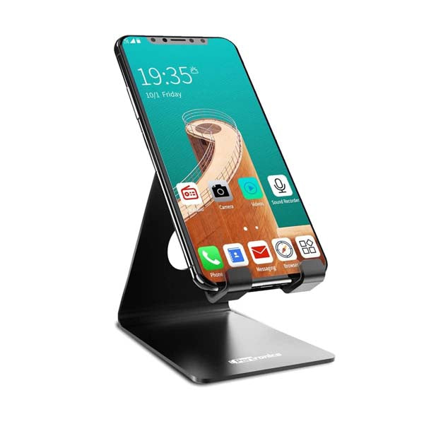 Portronics MODESK Universal Mobile Holder Stand with Metal Body (Black) – TechCure India