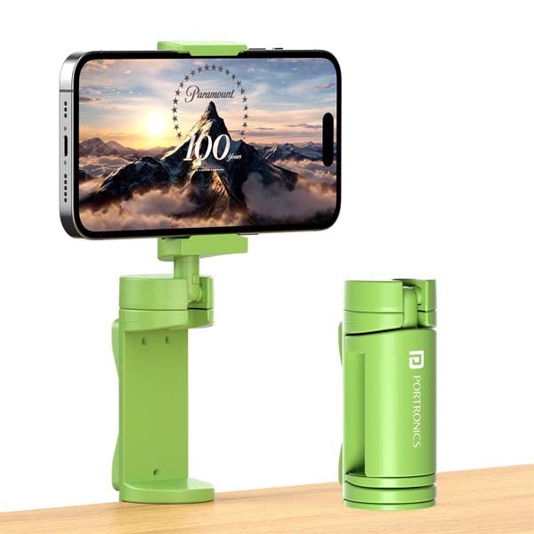 Portronics Mobot Clip Mobile Holder with 360° Adjustable Angles (Green) – TechCure India