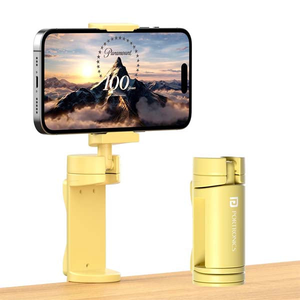 Portronics Mobot Clip Mobile Holder with 360° Adjustable Angles (Yellow) – TechCure India