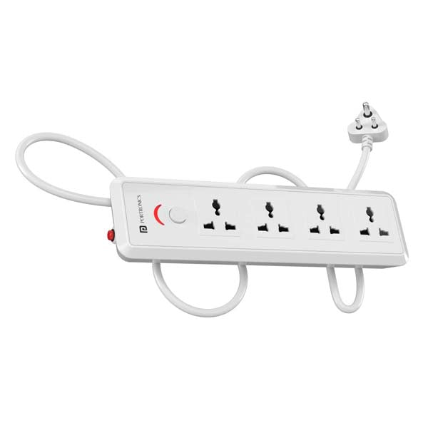 Portronics Power Plate 11 1500W Extension Board with 4 Power Sockets (White) – TechCure India