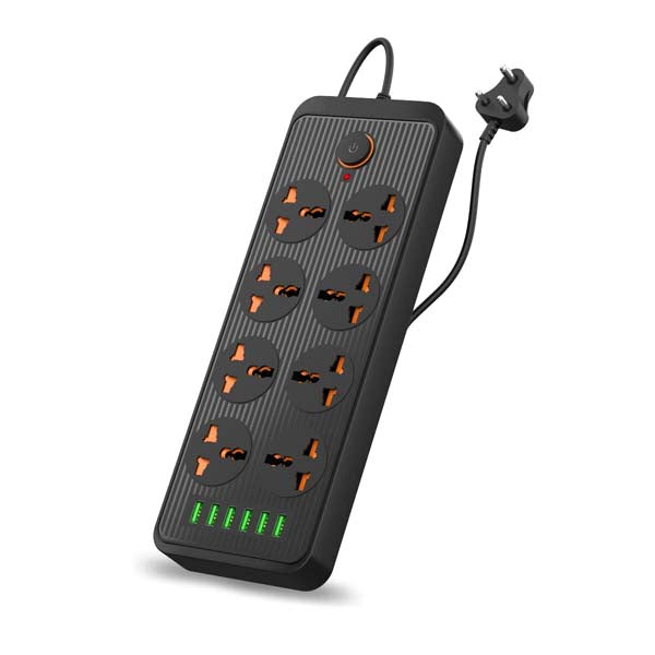 Portronics Power Plate 7 with 6 USB Port + 8 Power Sockets Power Strip Extension Board – TechCure India