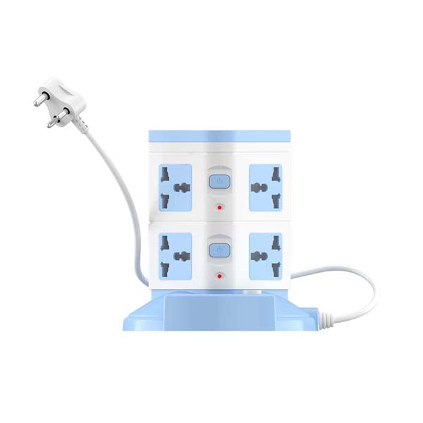 Portronics Power Plate 9 with 3 USB Ports + 8 Power Sockets Extension Board (Blue) – TechCure India