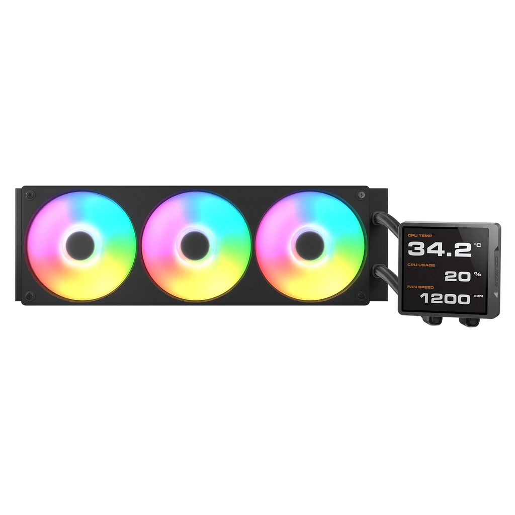 Cougar Poseidon Vistek Pro ARGB 360 Black LCD Liquid Cooler – TechCure India