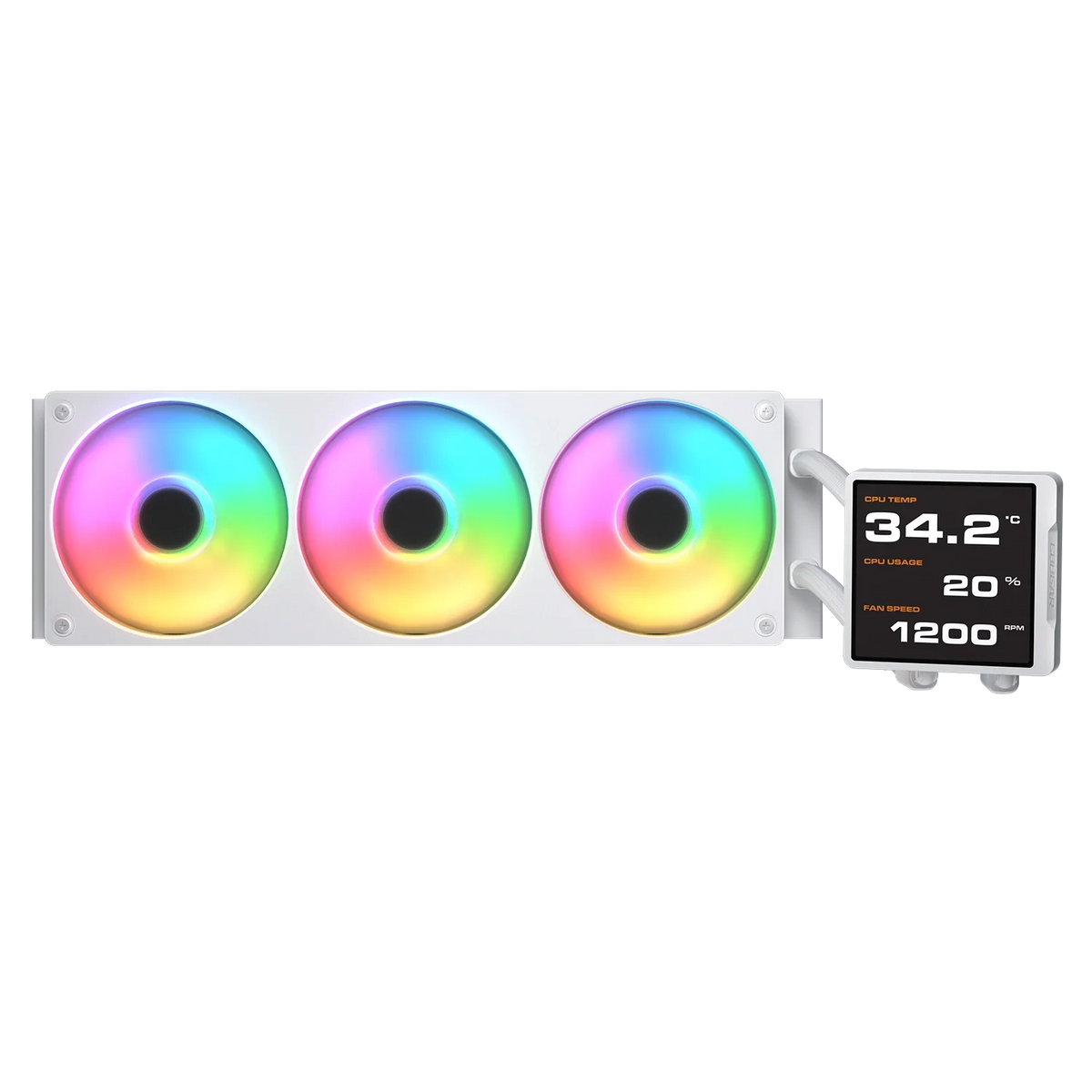 Cougar Poseidon Vistek Pro ARGB 360 White LCD Liquid Cooler – TechCure India