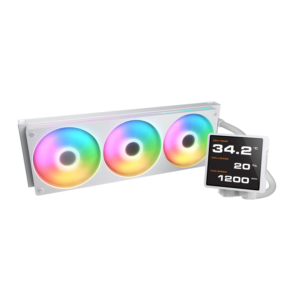 Cougar Poseidon Vistek Pro ARGB 360 White LCD Liquid Cooler – TechCure India