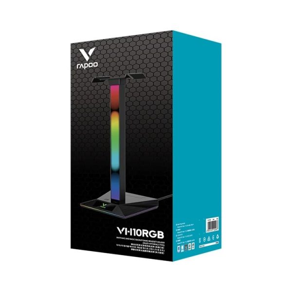 RAPOO VH10 RGB Backlit Gaming Headset Stand Sound-Controlled Rhythm Light Headphone Holder with USB2.0, 3.5mm, USB-C Interface – TechCure India