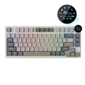 ROYAL KLUDGE RK N80 75% RGB Mechanical Wireless Gaming Keyboard ( Pearly Dawn ) ( RK Low Profile Red )