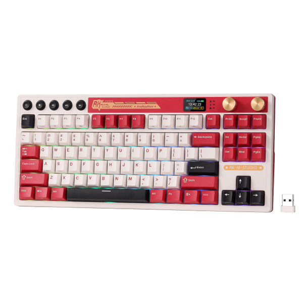 RK ROYAL KLUDGE M87 Wireless Gaming Keyboard RED Famicom Beige Switch – TechCure India