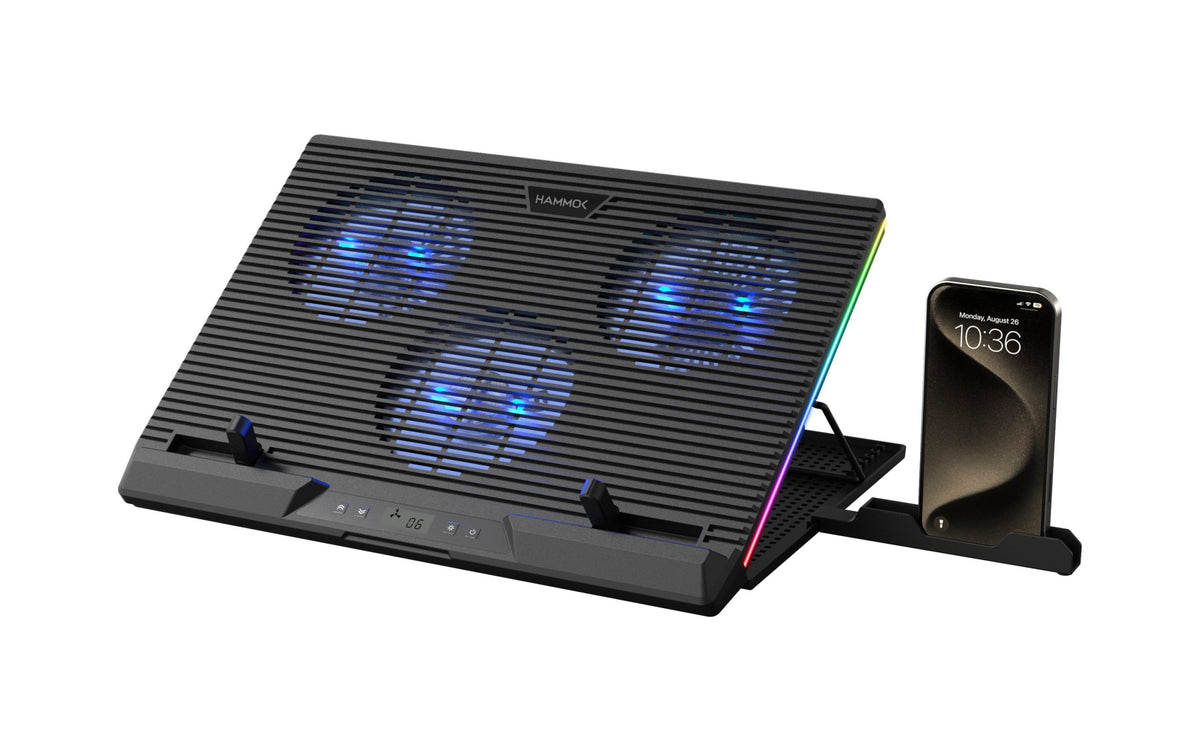 Hammok Rockstar RGB Laptop Cooler Pad with Mobile Stand — TechCure India