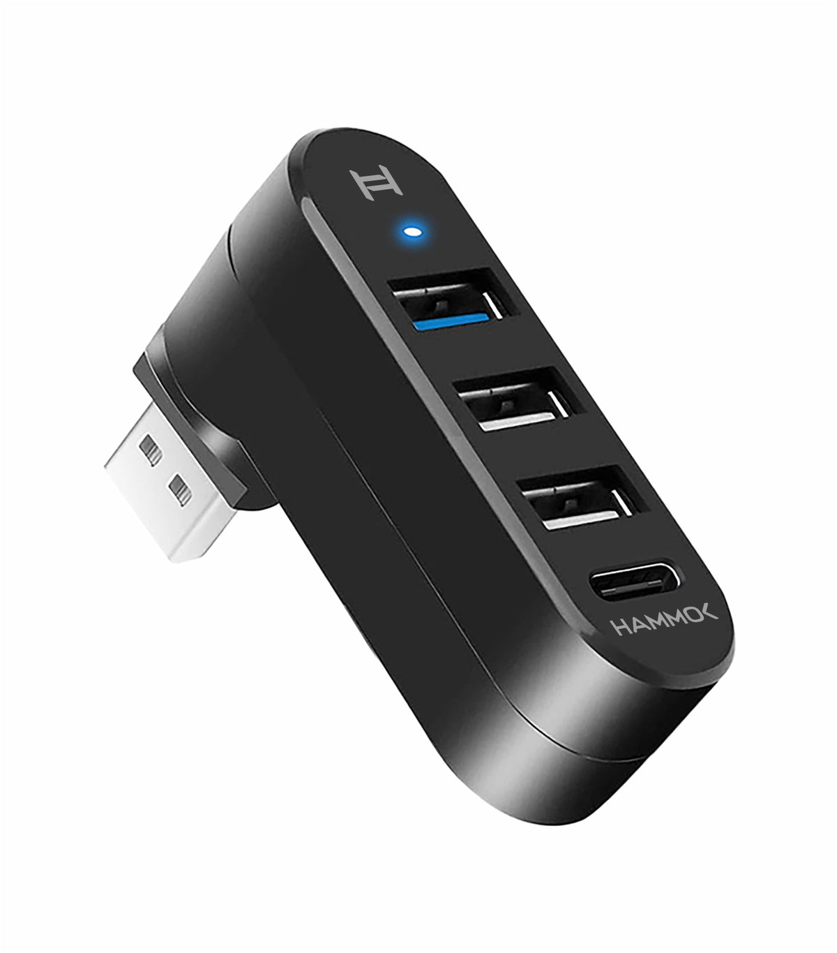 Hammok Rotox 4-Port USB Hub (USB-C/3.0/2.0) 180° Rotatable — TechCure India