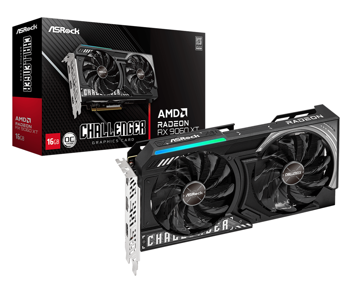ASROCK AMD RADEON RX 9060 XT CHALLENGER 16GB OC GRAPHIC CARD – TechCure India