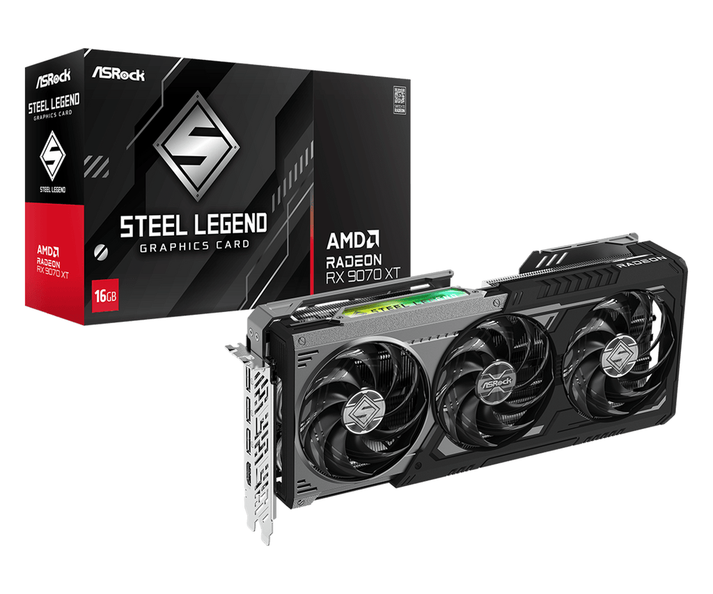 ASROCK AMD RADEON RX 9070 XT STEEL LEGEND DARK 16GB – TechCure India