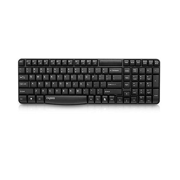 Rapoo E1050 2.4G Anti-Splash Wireless Keyboard (Black) – TechCure India