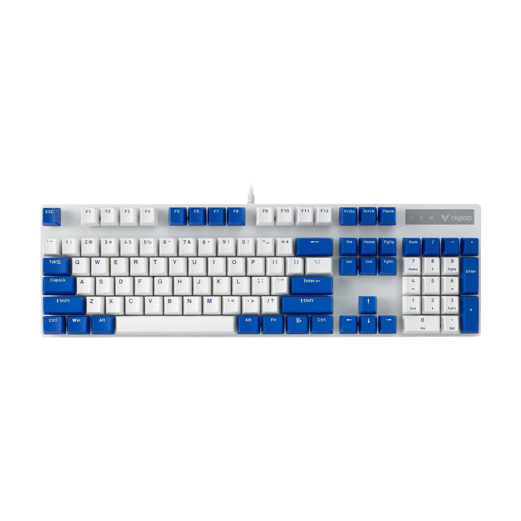 Rapoo V500PRO Mechanical Gaming Keyboard (White and Blue) – TechCure India