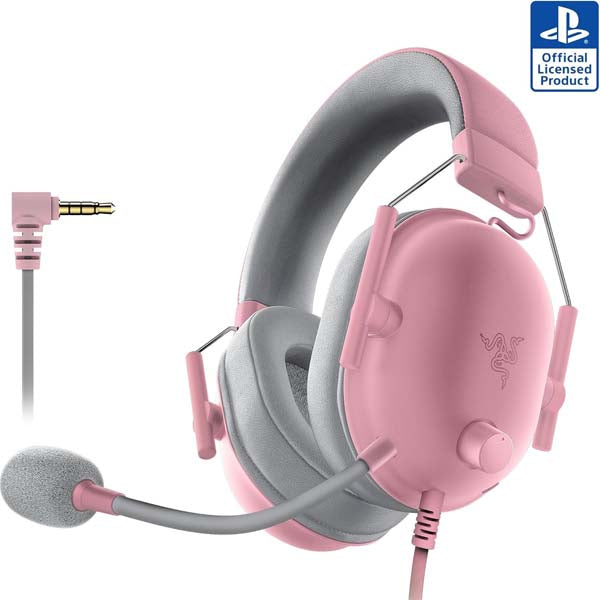 Razer BlackShark V2 X PlayStation Gaming Headset: 50mm Drivers - Cardioid Mic - Lightweight - Comfortable, Noise Isolating Earcups - for PS5, Xbox Series X, PC, Switch via 3.5 mm Audio Jack - Quartz Pink – TechCure India
