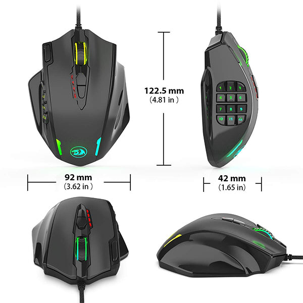 Redragon M908 Impact RGB Wired Gaming Mouse – TechCure India