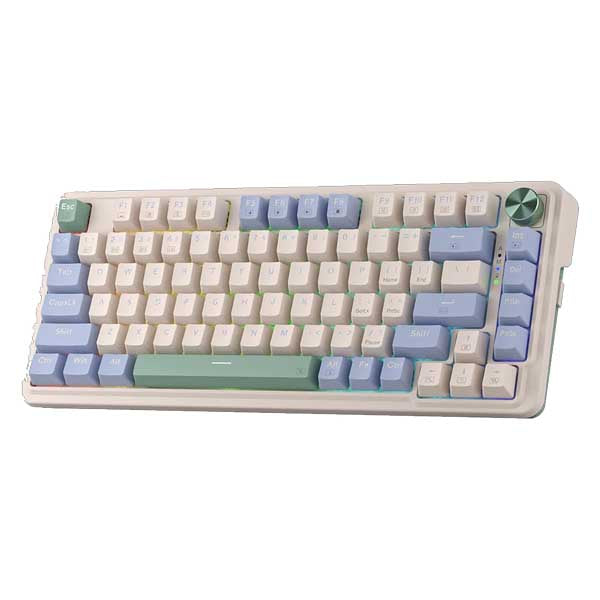 Redragon Ucal Pro K673 65% Wired+2.4Ghz+Bluetooth Mechanical Keyboard Vintage Blue (Linear Red Switch) – TechCure India
