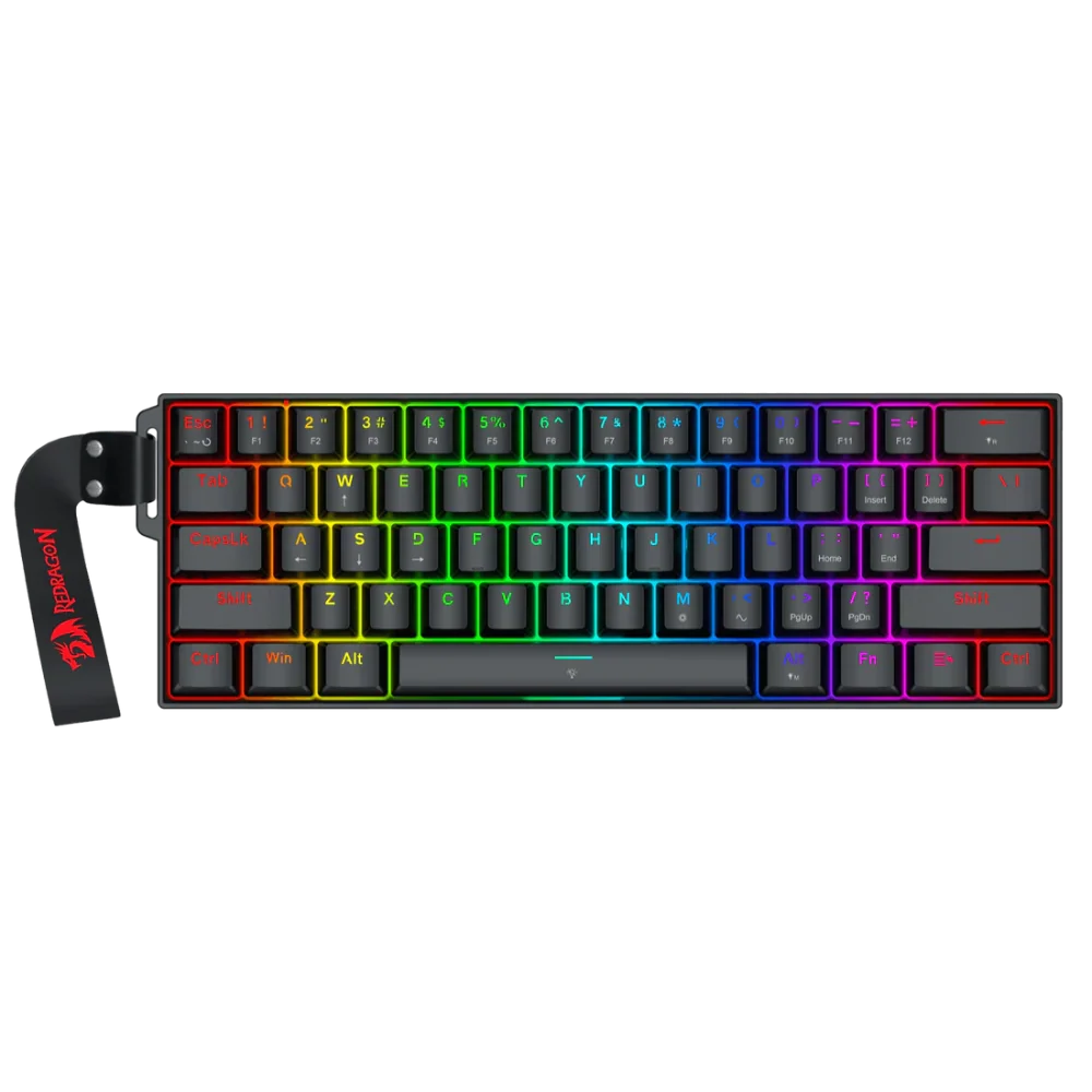 REDRAGON K617 Fizz HE 60% Mechanical RGB Wired Gaming Keyboard With Strap ( Black ) ( Magnetic Switches ) – TechCure India