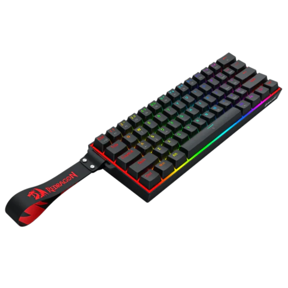 REDRAGON K617 Fizz HE 60% Mechanical RGB Wired Gaming Keyboard With Strap ( Black ) ( Magnetic Switches ) – TechCure India
