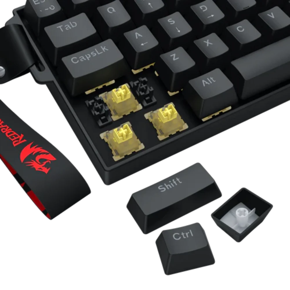 REDRAGON K617 Fizz HE 60% Mechanical RGB Wired Gaming Keyboard With Strap ( Black ) ( Magnetic Switches ) – TechCure India