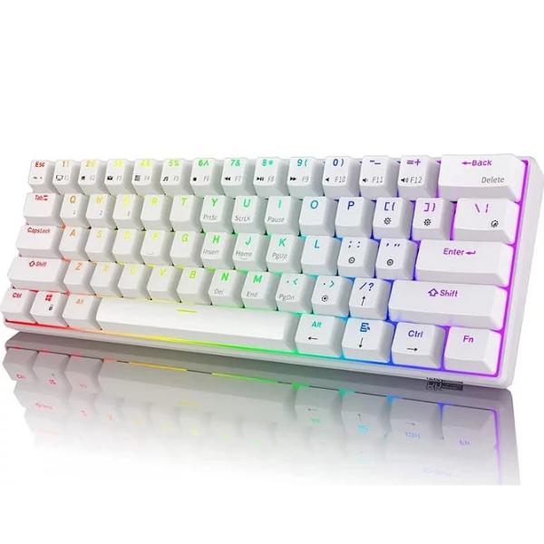 RK ROYAL KLUDGE RK61 Wired 60% Mechanical Gaming Keyboard White Red Switch – TechCure India