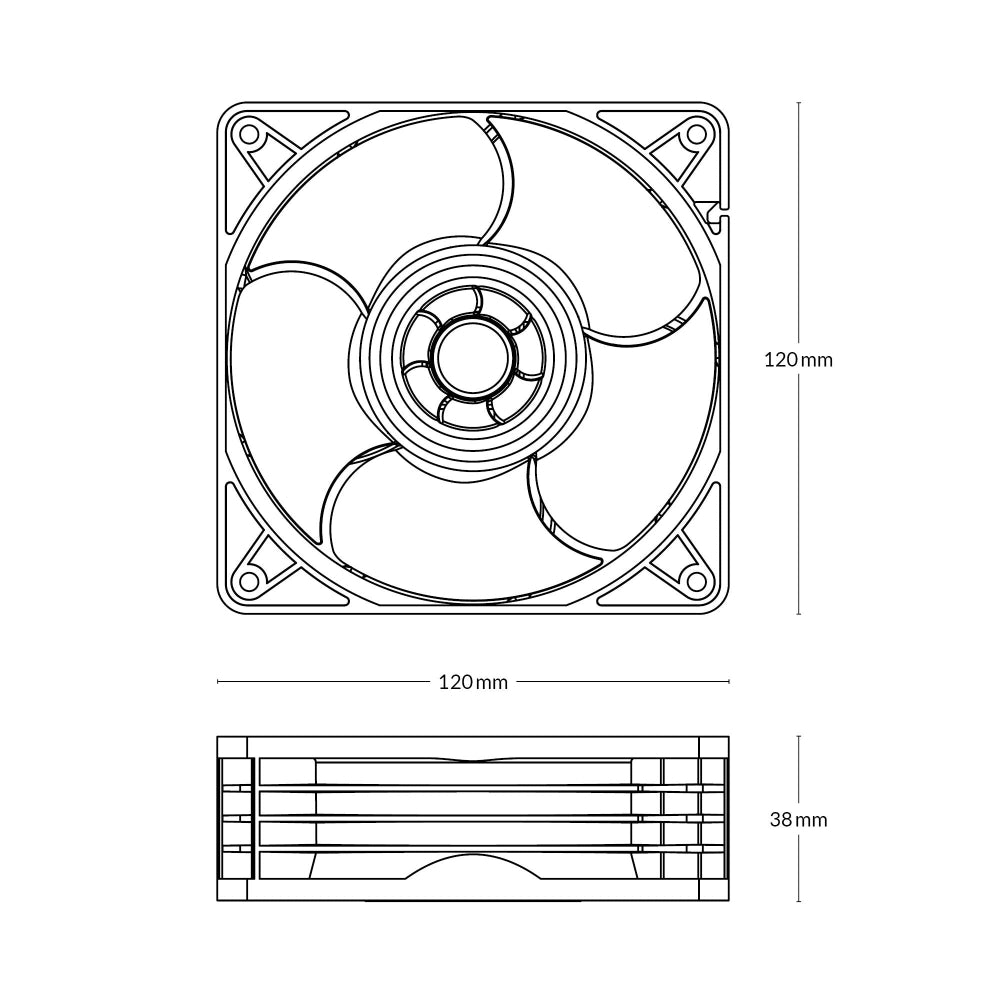ARCTIC S12038-4K 120mm Non-RGB Server Cabinet Fan ( Black ) ( Triple Pack ) – TechCure India