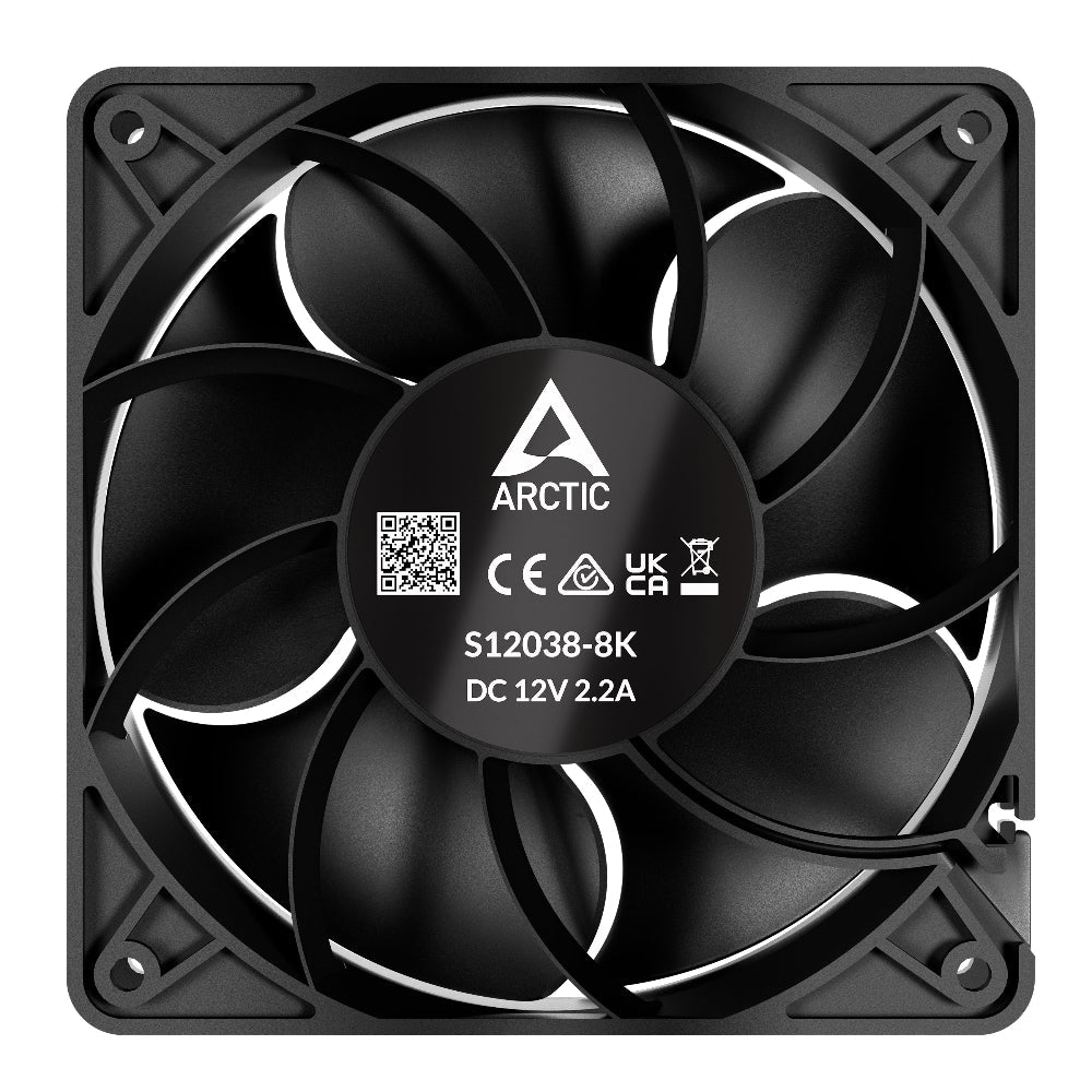 ARCTIC S12038-8K 120mm Non-RGB Server Cabinet Fan ( Black ) ( Triple Pack ) – TechCure India