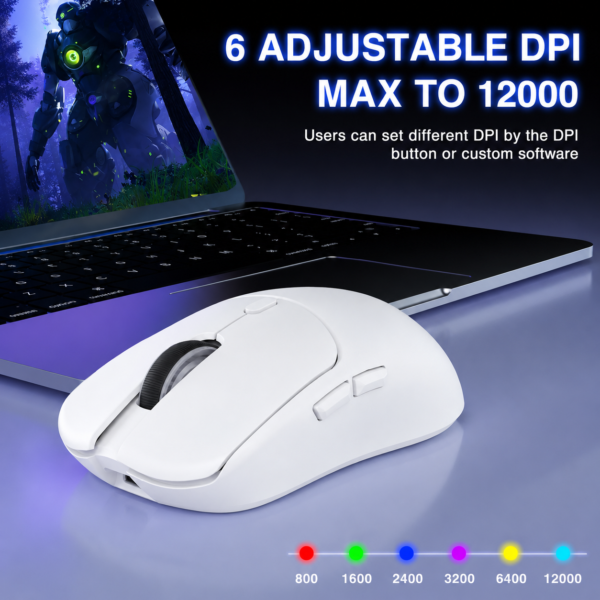 AULA SC580X Tri-Mode Wireless Gaming Mouse White (SC580XW) – TechCure India