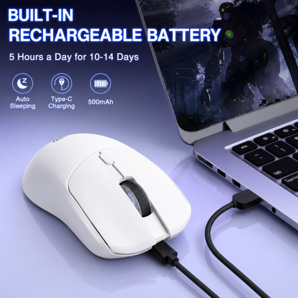 AULA SC580X Tri-Mode Wireless Gaming Mouse White (SC580XW) – TechCure India