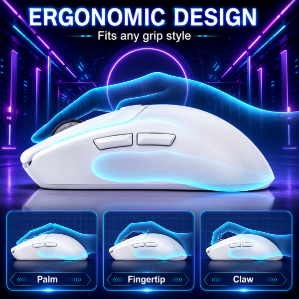 AULA SC580X Tri-Mode Wireless Gaming Mouse White (SC580XW) – TechCure India