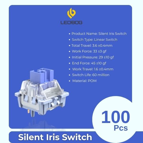 AULA LEOBOG Silent Iris Linear Switch Ultra-Smooth, Pre-Lubed, Hot-Swappable, Ideal for Custom Keyboards 100pcs (SIS100) – TechCure India