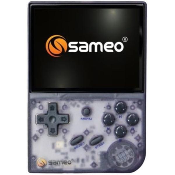 Sameo SG9000 Premium Handheld Retro Game Console, Dual System StockOS + GarlicOS 3.5 Inch IPS Screen Built-in 64G TF Card 6831 Classic Games Support HDMI TV Output (Transparent Purple) 6 Months Warranty – TechCure India
